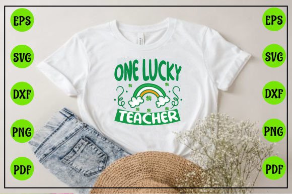 One Lucky Teacher Svg Design for Crafts & Graphics